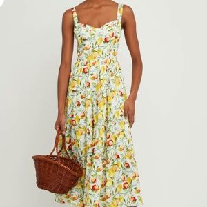 NWT Few Moda o.p.t. Catriona Midi Dress Lemon Print XS